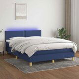  Box spring s madracem LED plavi 140x200 cm od tkanine | shoptok.hr