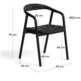 Kave Home Črn jedilni stol z nasloni za roke Derile – | Shoptok.si