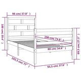  Posteljni okvir bel iz trdnega lesa 90x190 cm 3FT, (20646486) | Shoptok.si