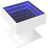  Stolić za kavu LED bijeli 50x50x45 cm od konstruiranog drva | shoptok.hr