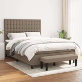  Box spring postelja z vzmetnico taupe 140x190 cm blago | Shoptok.si