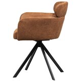 WOOOD Oblazinjen jedilni stol z nasloni za roke v konjak rjavi barvi Fenne – | Shoptok.si