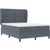 Box Spring Krevet s Madracem Tamno Siva 140x200 cm Baršun | shoptok.hr