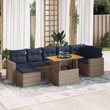 vidaXL 8-dijelni set vrtnih sofa od poliratana s jastucima sivi | shoptok.hr