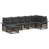 vidaXL Vrtna sedežna garnitura 7 pcs Siva poli ratan, (5000271824) | Shoptok.si