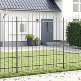 vidaXL ograjni panel s špico Set 6 Antracit Prašno lakirano jeklo Trdno Cene