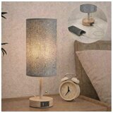  Brilagi - Stona lampa sa USB priključkom TABLON 1xE27/25W/230V hrast/bež/siva | Eponuda.com