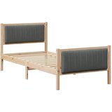  Okvir kreveta smeđe i tamnosivo 90 x 190 cm Masivna borovina | shoptok.hr