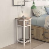  Nočna omarica z 1 predalom rjavo bela, (20623836) | Shoptok.si