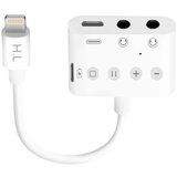AVIZAR 4 v 1 Lightning to Double Jack 3,5 mm / Lightning / USB-C avdio in polnilni adapter 12 cm, gumbi za upravljanje razdelilnika, HL-108 - bel, (20630960) Cene
