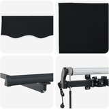  Skrovita tenda Crna 350 x 250 cm Tkanina i Aluminij | shoptok.hr