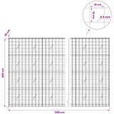  Gabion s žicom debljine 5 mm i mrežom 10x10 cm 1100x20x200 cm | shoptok.hr