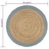  Ručno rađeni tepih od jute s maslinastozelenim rubom 90 cm | shoptok.hr