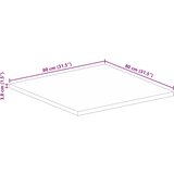 Stolna ploča 80x80x3,8 cm četvrtasta od masivnog drva bagrema | Shoptok.si