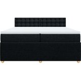 vidaXL Box spring postelja z vzmetnico črn 200x200 cm blago | Shoptok.si