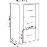  Komoda boja sivog hrasta 40 x 33 x 70 cm od konstruiranog drva | shoptok.hr