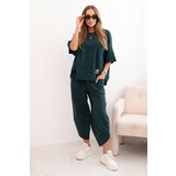 Kesi Włoski Cotton set blouse + pants light turquoise | shoptok.hr
