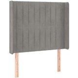  Uzglavlje s ušima svjetlosivi 103x16x118/128 cm baršunasti | shoptok.hr