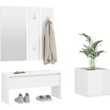  Set namještaja za hodnik sjajni bijeli od konstruiranog drva | shoptok.hr