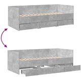  Dnevni krevet s ladicama bez madraca siva boja betona 75x190 cm | Eponuda.com