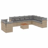 Maison Chic Seti vrtnega pohištva - Vrtna garnitura - Vrtni pohištvo set 11-delna z blazinami bež poli ratan, (21816654) | Shoptok.si