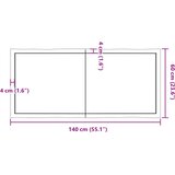Stolna ploča tamnosmeđa 140x60x(2-6) cm obrađena hrastovina | shoptok.hr