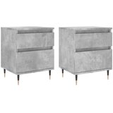 vidaXL Noćni ormarići 2 kom boja betona 40x35x50 cm konstruirano drvo | shoptok.hr