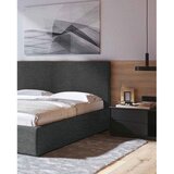 MESONICA Antracitno sivi tapecirani bračni krevet s prostorom za odlaganje s podnicom 160x200 cm Bufo – | shoptok.hr