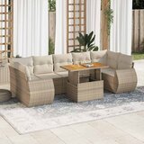 Maison Chic Seti vrtnega pohištva - Vrtna garnitura - Vrtni pohištvo set 8-delna z blazinami bež poli ratan, (21800207) | Shoptok.si