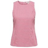 Only Majice brez rokavov Top Maye Check - Salsa/White Rdeča Cene