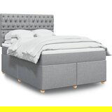 vidaXL Box spring posteljni z vzmetnico svetlo siv 140x190 cm blago | Shoptok.si