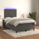 The Living Store Box spring postelja z vzmetnico LED temno siva 120x200 cm žamet - Box Spring Postelja, (21491716) Cene