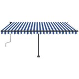  Ročno zložljiva tenda z LED lučkami 400x350 cm modra in bela, (20729035) | Shoptok.si