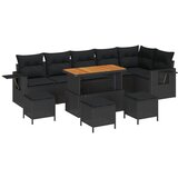 vidaXL set za vrtni kauč od 10 dijelova s jastucima crni poli ratan akacija, set za vrtnu blagovaonicu od 4 dijela s jastucima crni poli ratan akacija | shoptok.hr