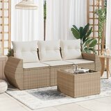 Maison Chic Seti vrtnega pohištva - Vrtna garnitura - Vrtni pohištvo set 4-delna z blazinami bež poli ratan, (21810893) | Shoptok.si