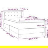  Box spring postelja z vzmetnico krem 100x200 cm blago, (20723811) | Shoptok.si
