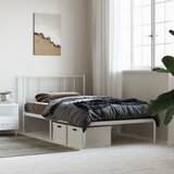  Metalni okvir za krevet s uzglavljem bijeli 90x200 cm | Eponuda.com