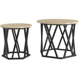  Bocni stol 2 pcs Sonoma hrast Inženjerska drva i čelik | shoptok.hr