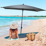 Vilde 489347 pravokutni vrtni suncobran 200 × 125 cm, podesivi nagib, UPF 30+ – sivi | shoptok.hr
