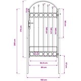  Ogradna vrata ASSEN 100 x 175 cm Čelik s prahom premazan Siva | shoptok.hr