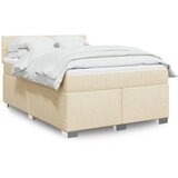  Krevet s oprugama i madracem krem 140x200 cm od tkanine | shoptok.hr