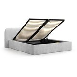 Micadoni Svijetlo sivi tapecirani bračni krevet s prostorom za odlaganje s podnicom 160x200 cm Elizabeth – | shoptok.hr