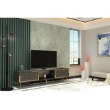 Hanah home Hanah Kućna TV komoda Arno, 150x40,6x29,6 cm, antracit-zlatna boja | Eponuda.ba