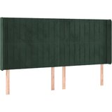 Maison Chic Posteljno vzglavje - Vzglavna omarica - Nočna omarica z ušesi temno zeleno 203x16x118/128 cm žamet, (21713182) | Shoptok.si