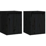 Furnova Stenska omarica 2 kosa črna 30x30x40 cm trdna borovina, (21950003) | Shoptok.si