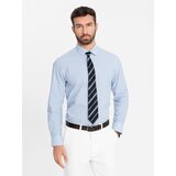 Ombre Men's REGULAR FIT cotton shirt with vertical stripes - blue and white OM-SHOS | Eponuda.ba