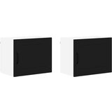 vidaXL Stenska kuhinjska omarica s polico 2 pcs Črna 50 x 31 x 40 cm | Shoptok.si