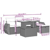  6-dijelni set vrtnih sofa s jastucima crni od poliratana | shoptok.hr