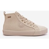 Big Star Insulated corduroy sneakers women's Hi-Poly system beige | ePonuda.com