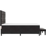  Postelja z vzmetnico z vzmetnico Črna 160 x 200 cm Žamet, (5000127904) | Shoptok.si